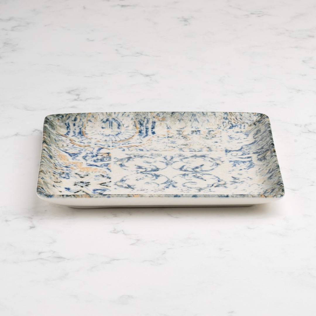 Square Platter With Foot | Pack of 12 | Porcelain,  6.29"