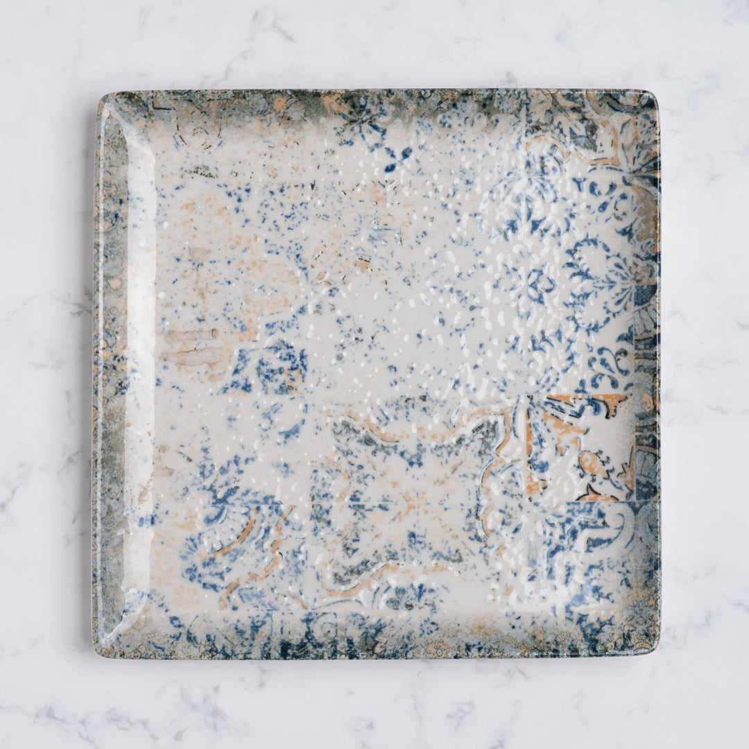 Square Platter With Foot | Porcelain, Palma | Pack of  6