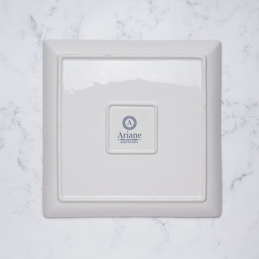 Square Platter With Foot | Porcelain, Palma | Pack of  6