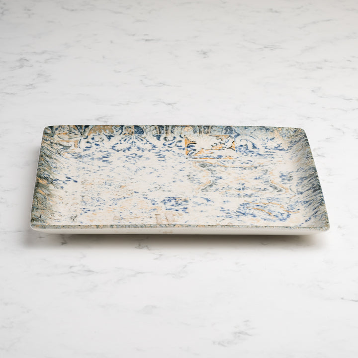 Square Platter With Foot | Porcelain, Palma | Pack of  6