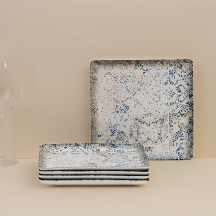 Square Platter With Foot | Porcelain, Palma | Pack of  6