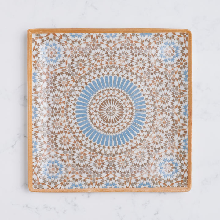 Square Platter With Foot | Porcelain, Pack of 6