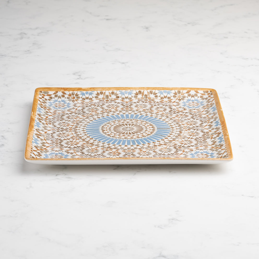 Square Platter With Foot | Porcelain, Pack of 6
