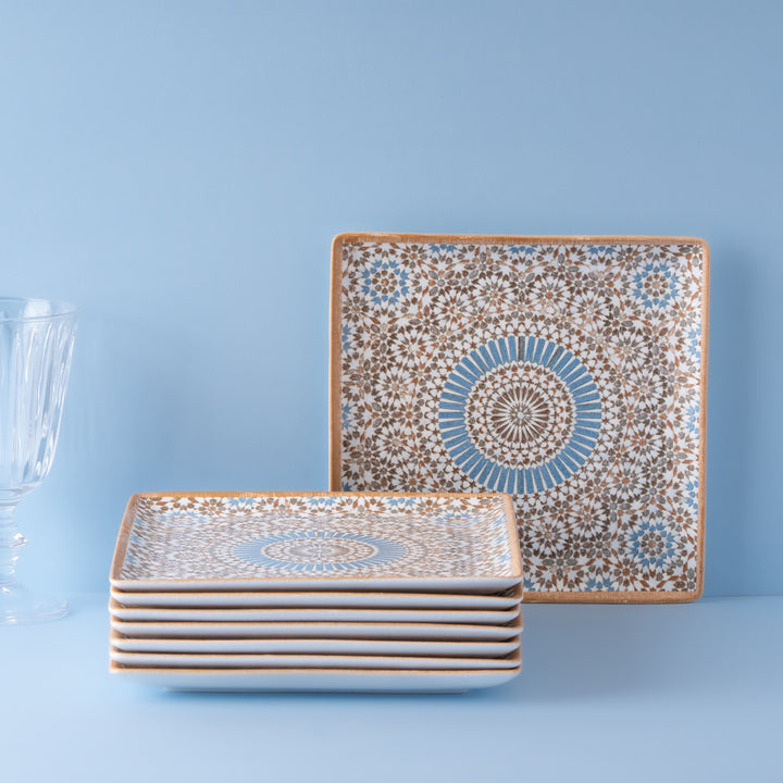 Square Platter With Foot | Porcelain, Pack of 6