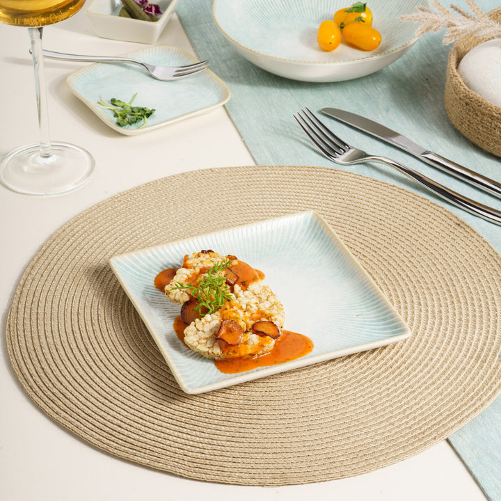 Square Platter With Foot | 6.29", Porcelain | Pack of 12
