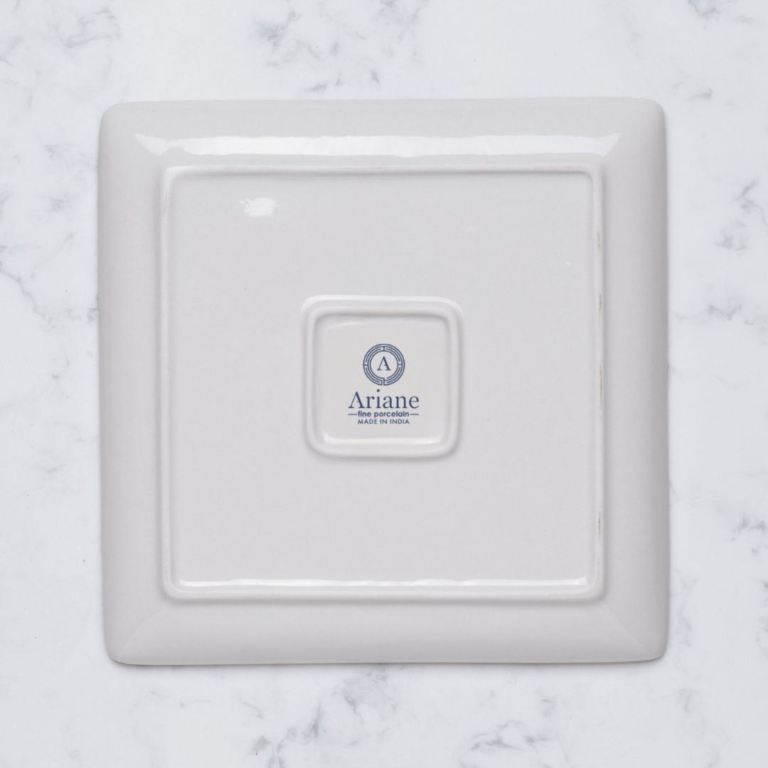 Premium Square Platter with Foot | Porcelain | 6.2" | Set of 12