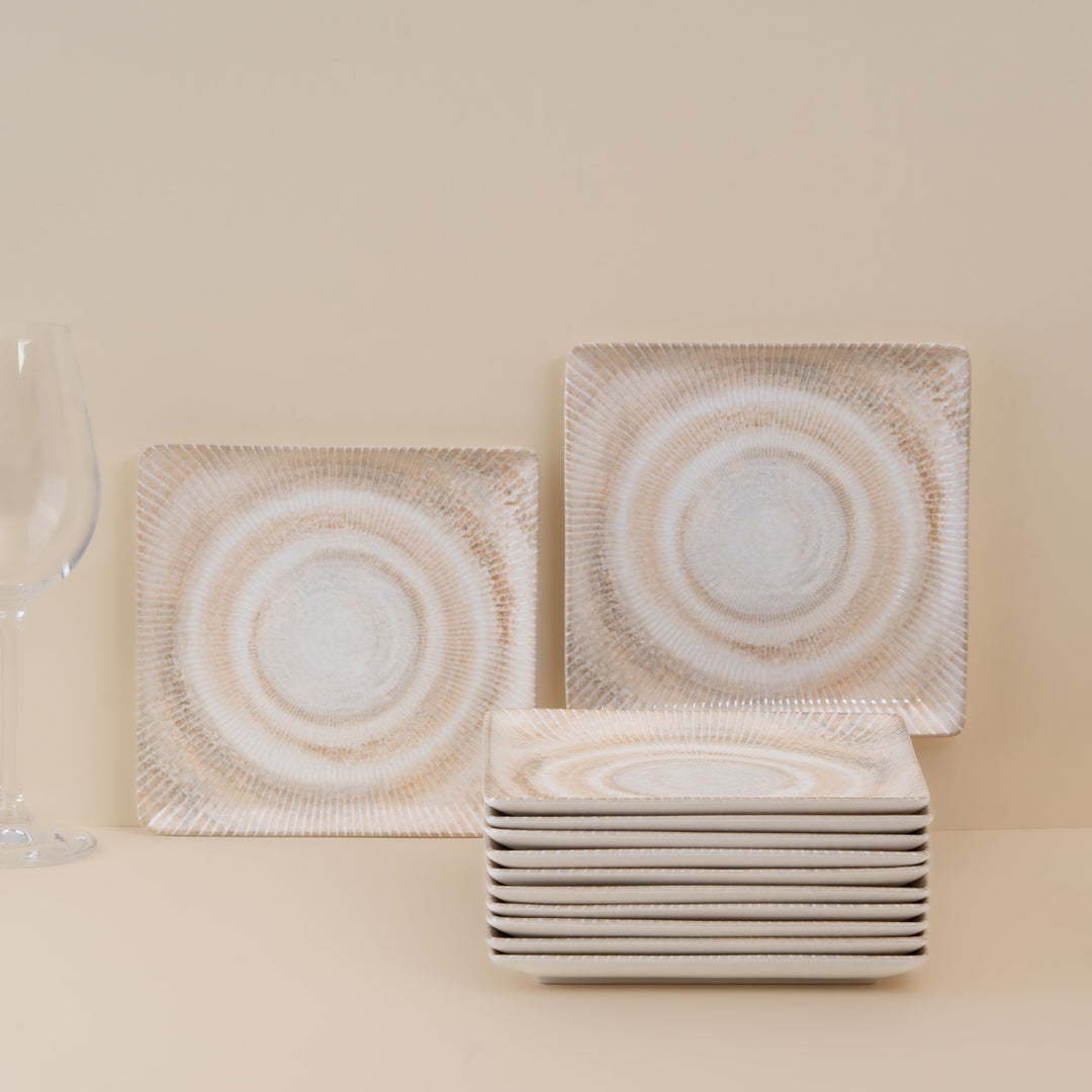 Premium Square Platter with Foot | Porcelain | 6.2" | Set of 12