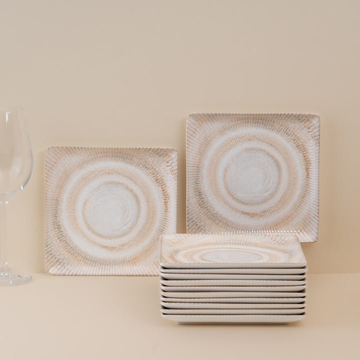 Premium Square Platter with Foot | Porcelain | 6.2" | Set of 12