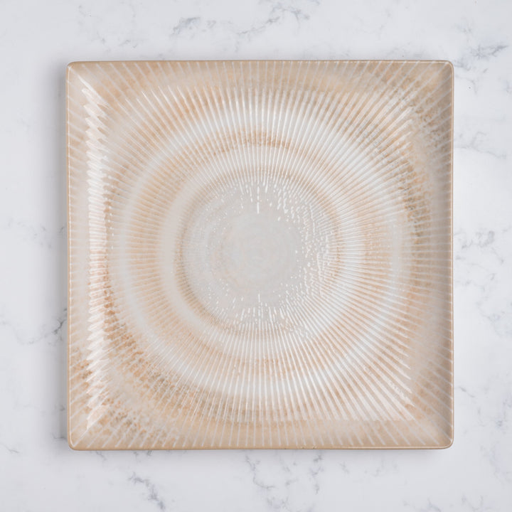 Premium Square Platter with Foot | Porcelain | Set of 6