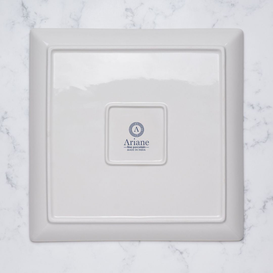 Premium Square Platter with Foot | Porcelain | Set of 6