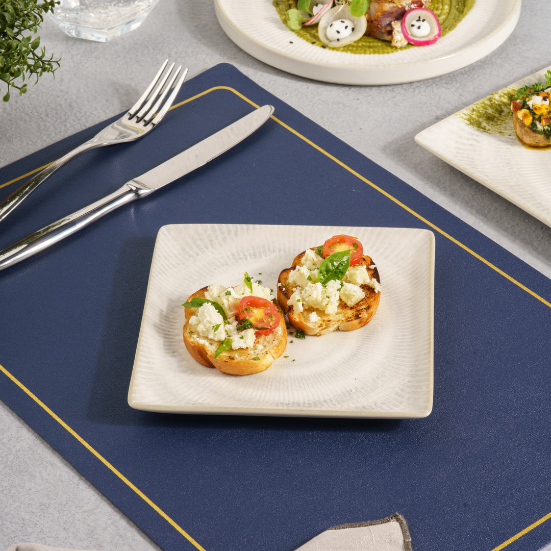 Square Platter With Foot | 6.2", Porcelain | Pack of 12