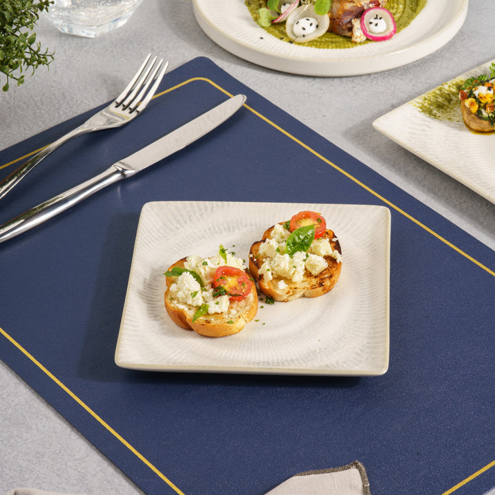 Square Platter With Foot | 6.2", Porcelain | Pack of 12