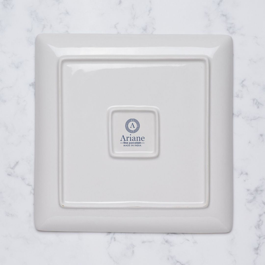 Square Platter With Foot | Porcelain, Set of 6