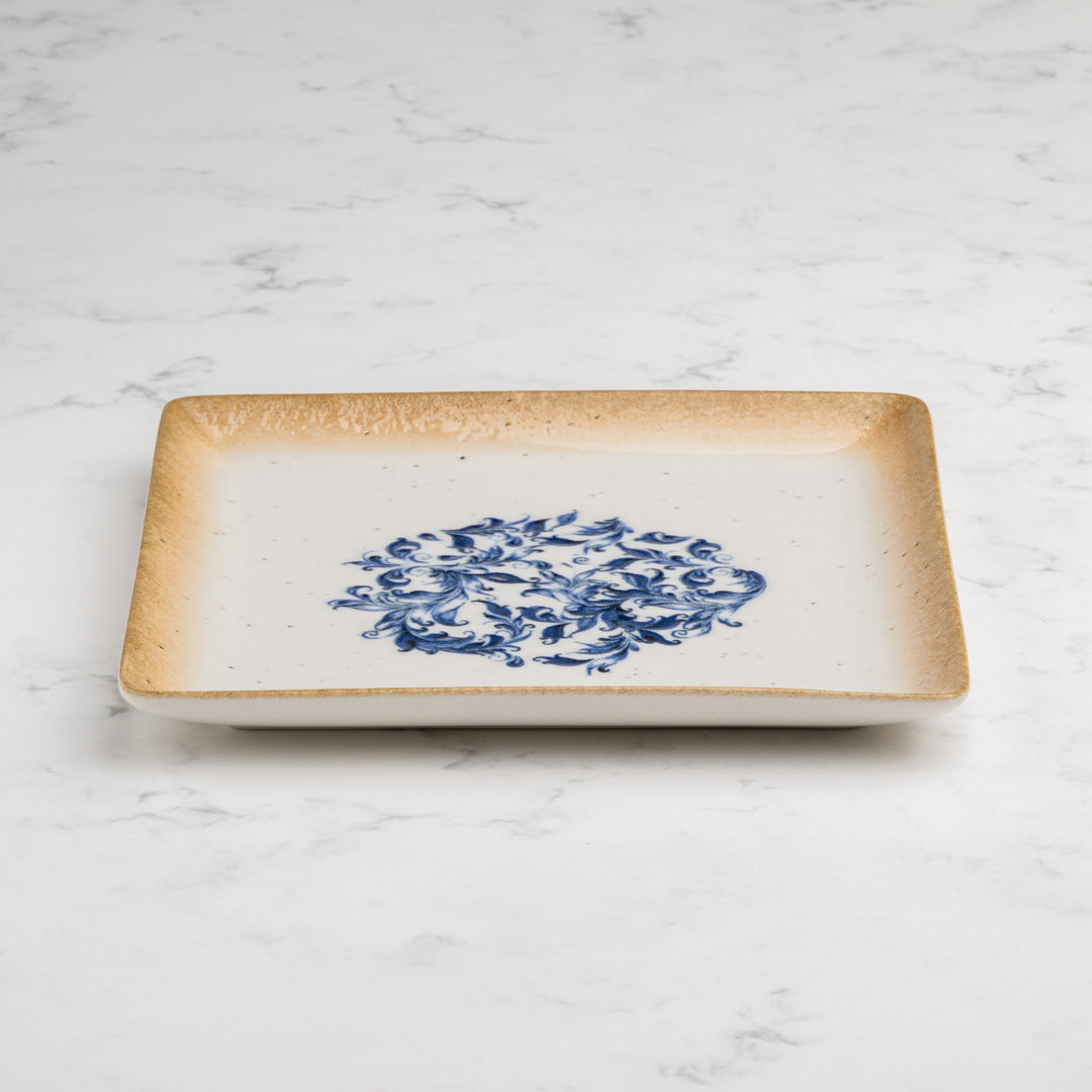 Square Platter With Foot | 6.2"| Porcelain, Pack of 6