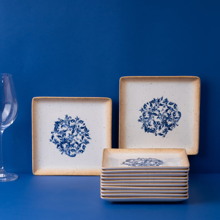 Square Platter With Foot | 6.2"| Porcelain, Pack of 6