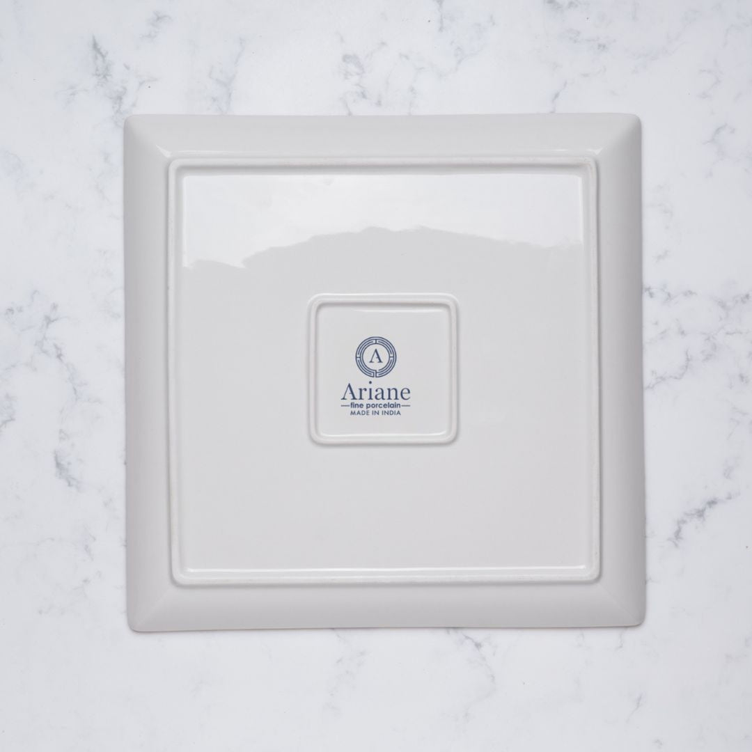 Square Platter With Foot | 8.2"| Porcelain, Set of 12