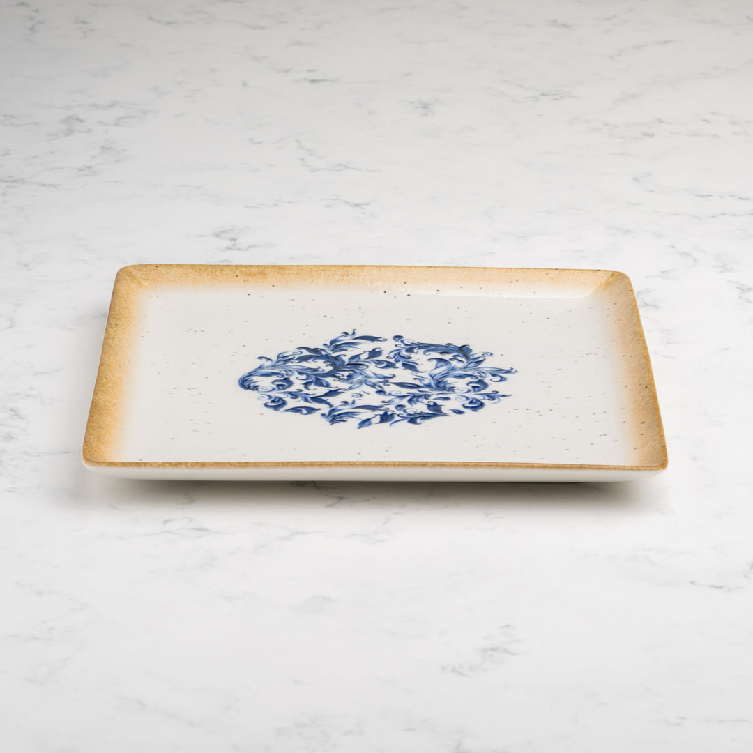 Square Platter With Foot | 8.2"| Porcelain, Set of 12