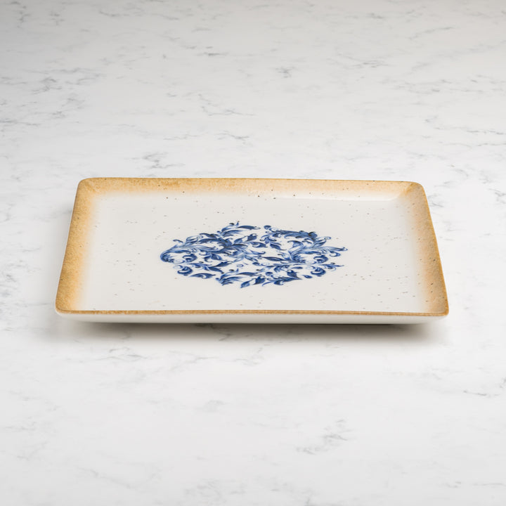 Square Platter With Foot | 8.2"| Porcelain, Set of 12