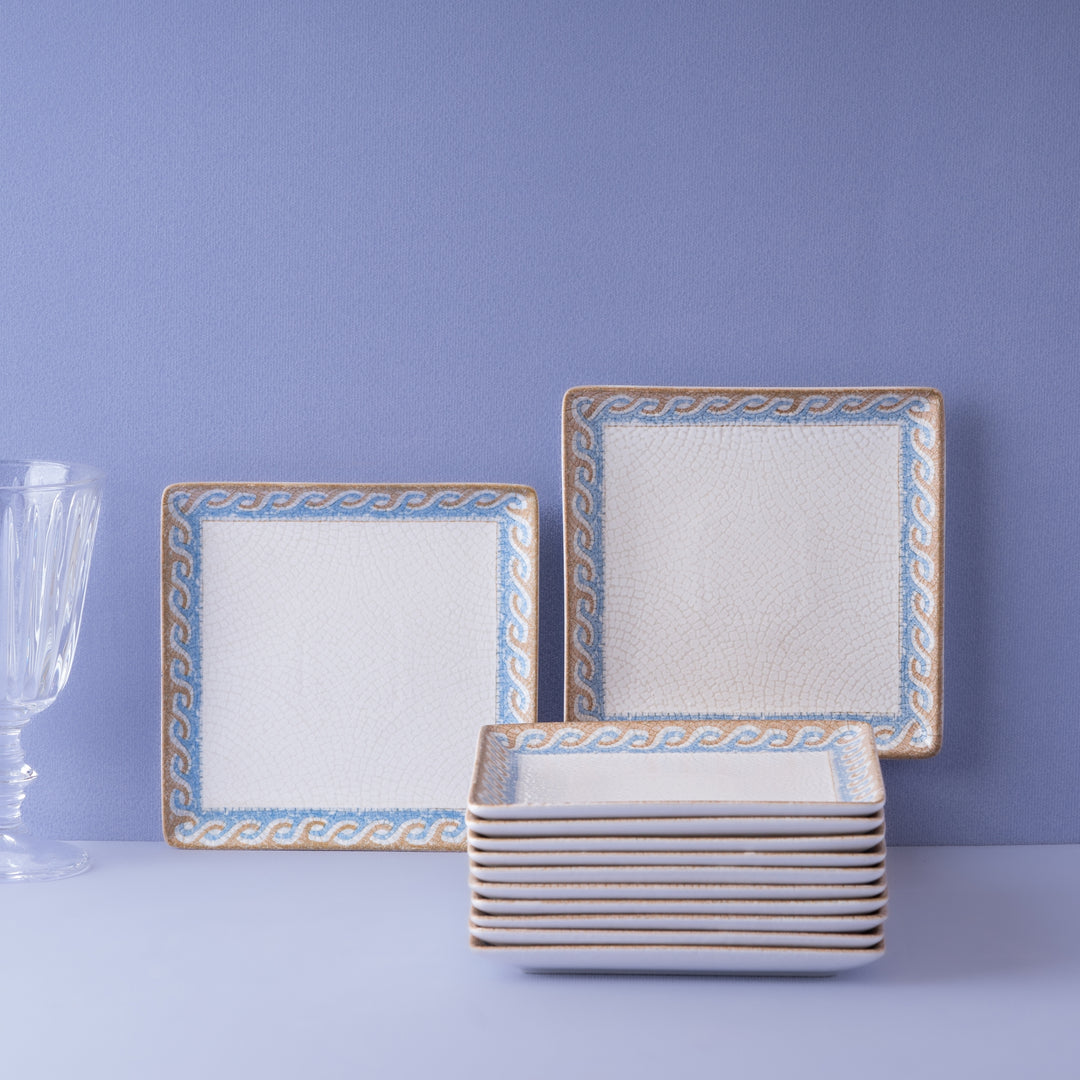 Square Platter With Foot | 6.2" , Porcelain | Pack of 12