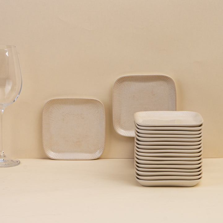 Square Plate | 4.4", Porcelain | Pack of 18