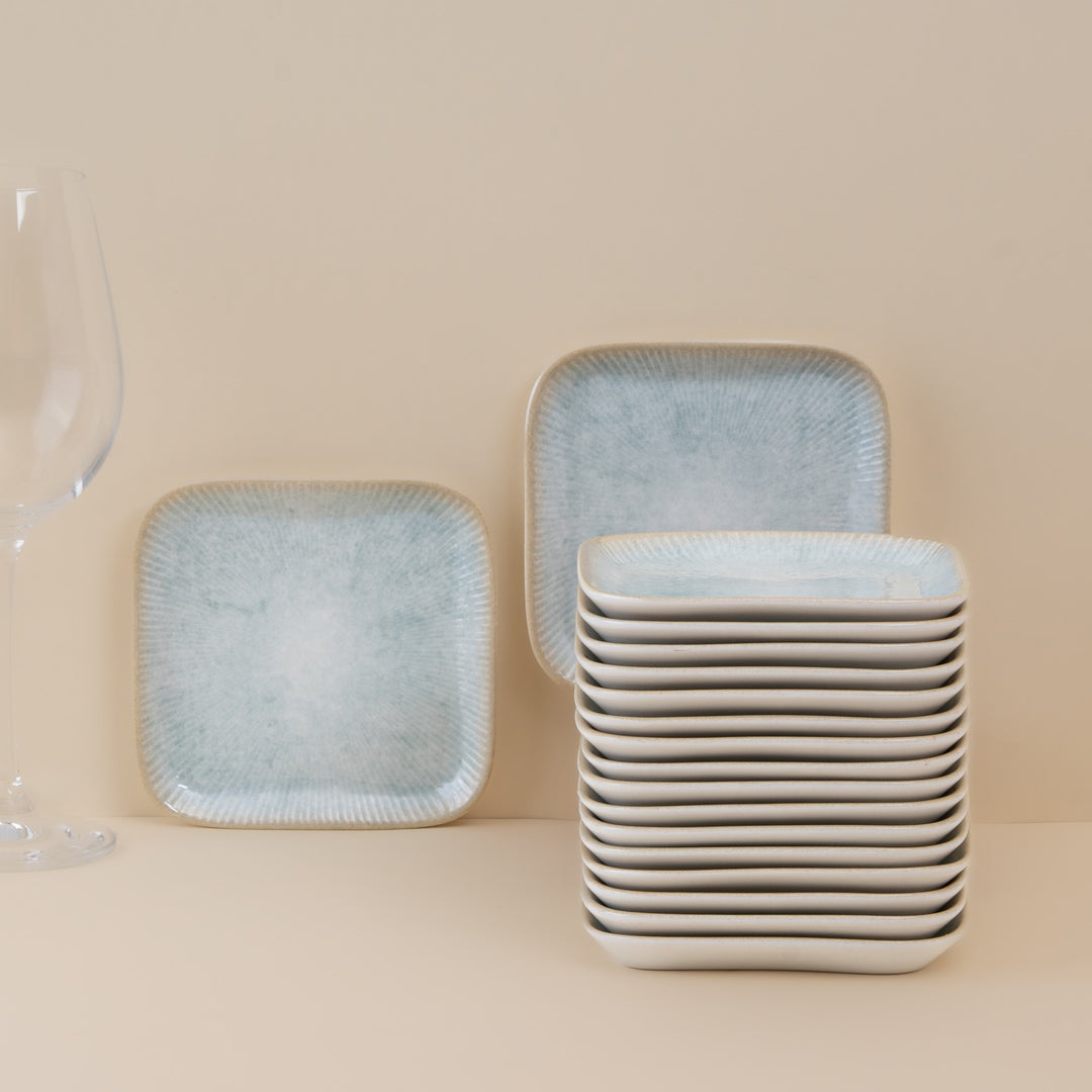 Square Plate| Porcelain, 4.4 | Pack of 18