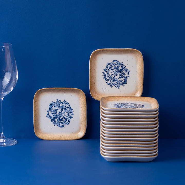 Square Plate | Amalfi | Porcelain, Set of 18