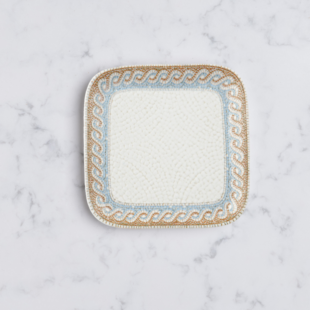 Porcelain Square Plate | Athena, Set of 18