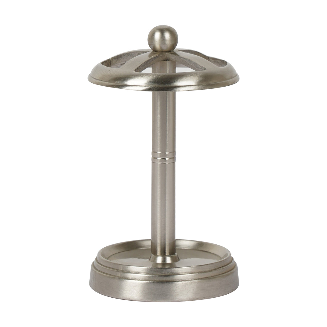 Metal Toothbrush Holder | Compact Multi-Slot Holder for Toothbrushes,Razors & Makeup Accessories | Brushed Pewter