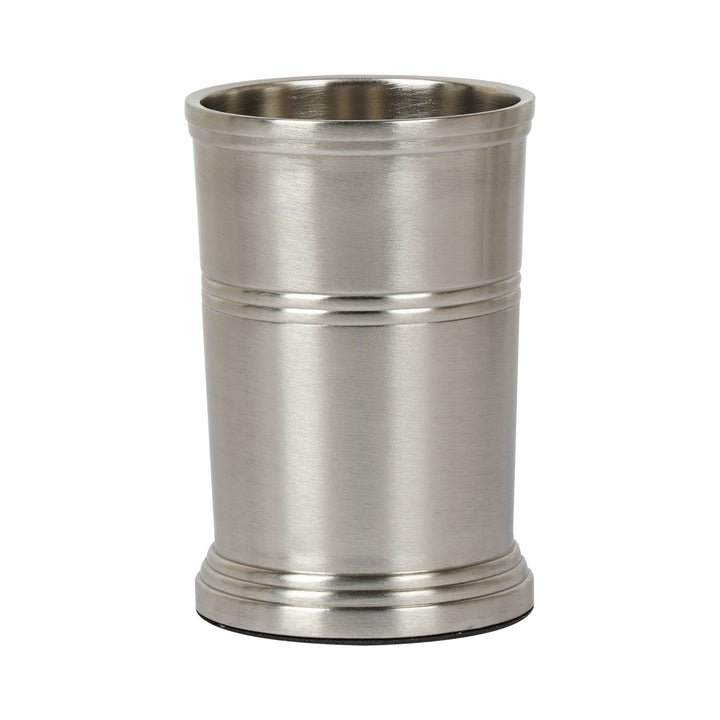Stainless Steel Bathroom Tumbler Cup | Decorative Rinse Cup,Drinking Glass,Toothbrush & Makeup Brush Holder for Vanity Countertops,Sink & Desk | Brushed Pewter