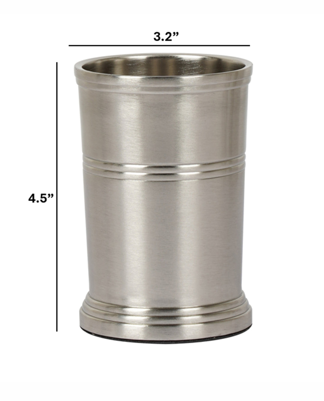 Stainless Steel Bathroom Tumbler Cup | Decorative Rinse Cup,Drinking Glass,Toothbrush & Makeup Brush Holder for Vanity Countertops,Sink & Desk | Brushed Pewter