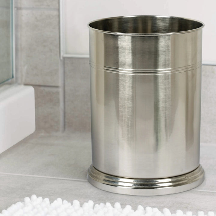 Small Stainless Steel Wastebasket 7 Qt | Durable Bathroom Dustbin