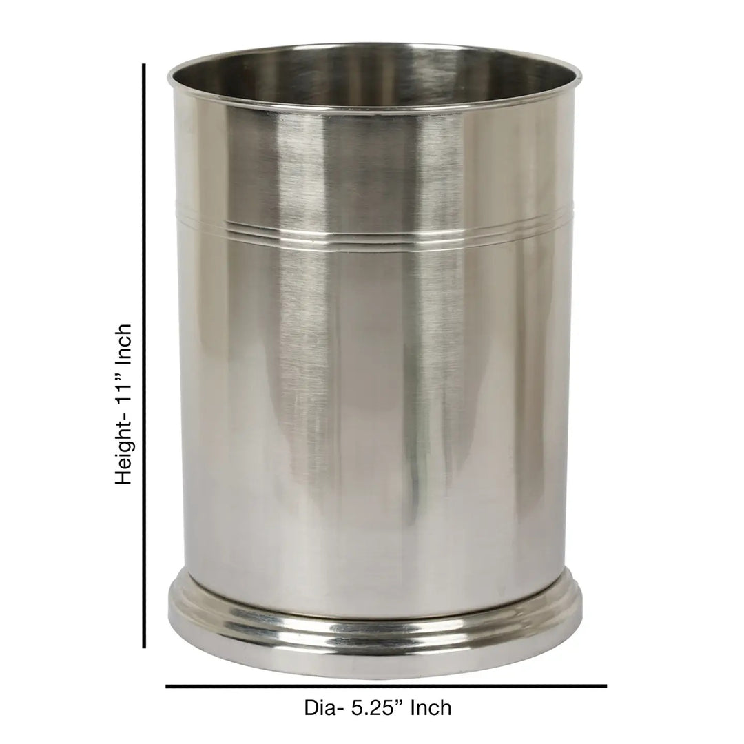 Small Stainless Steel Wastebasket 7 Qt | Durable Bathroom Dustbin