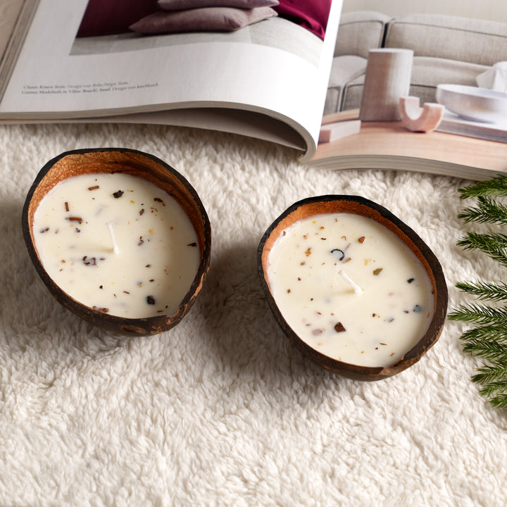 Coconut Shell Candle |  6x9x2.5 Inch
