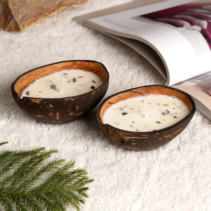 Coconut Shell Candle |  6x9x2.5 Inch