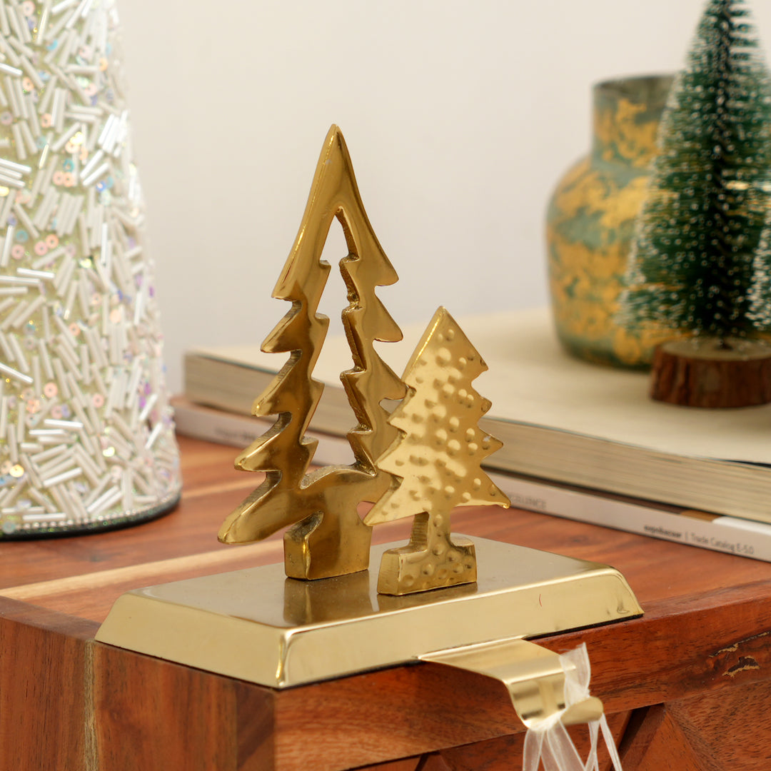 Gold Christmas Tree Stocking Holder