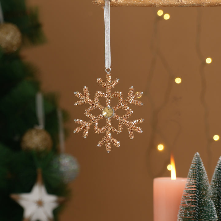 Beaded snowflakes | Christmas Hanging Ornament