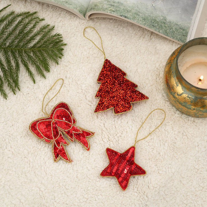 Christmas Hanging Felt Ornament | Red