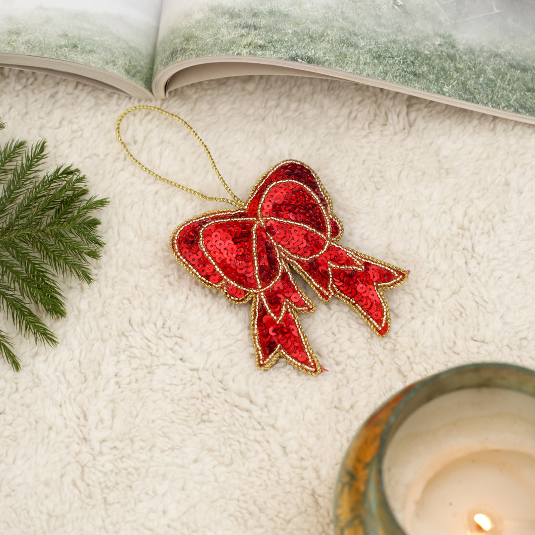 Christmas Hanging Felt Ornament | Red