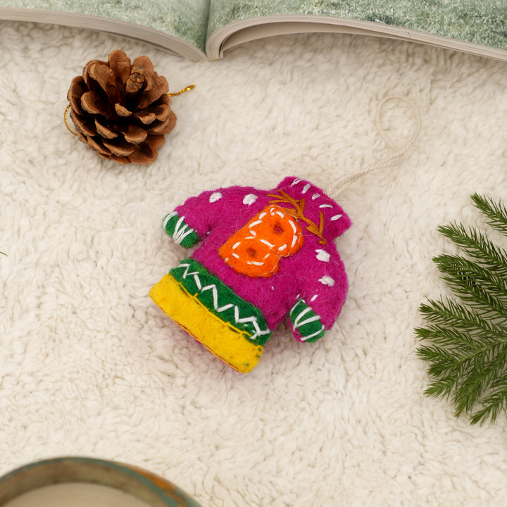 Christmas Hanging Felt Ornament | Pink