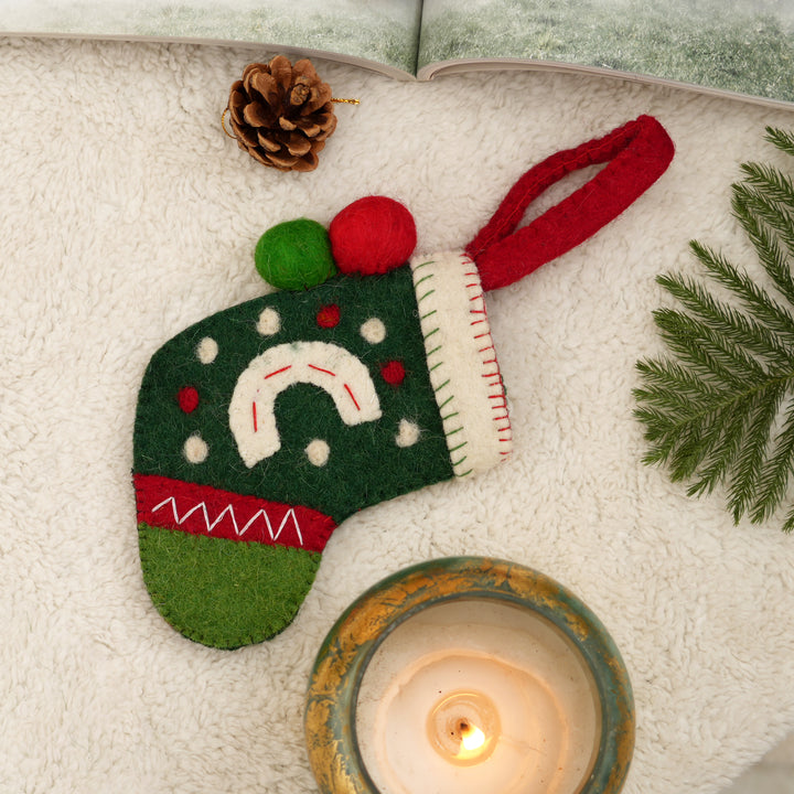 Mini Felt Christmas Stocking | Festive Décor