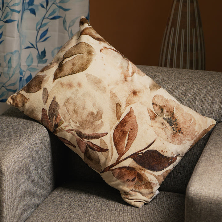 Velvet Printed Cushion (Brown)