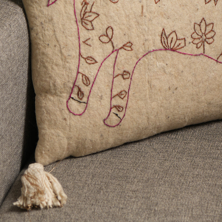 100% Wool Embroidery Cushion