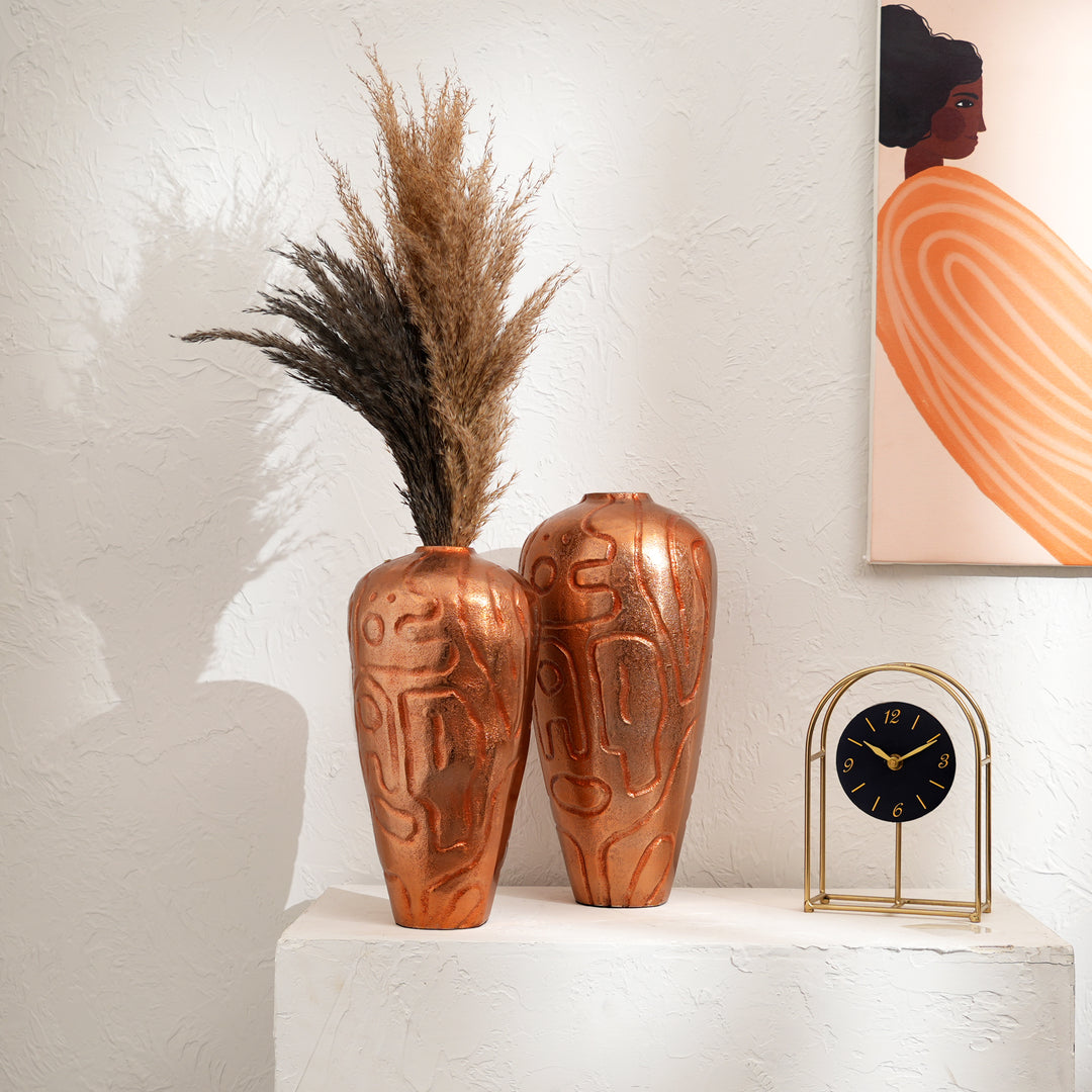 Antique Copper Decorative Vases – Set of 2