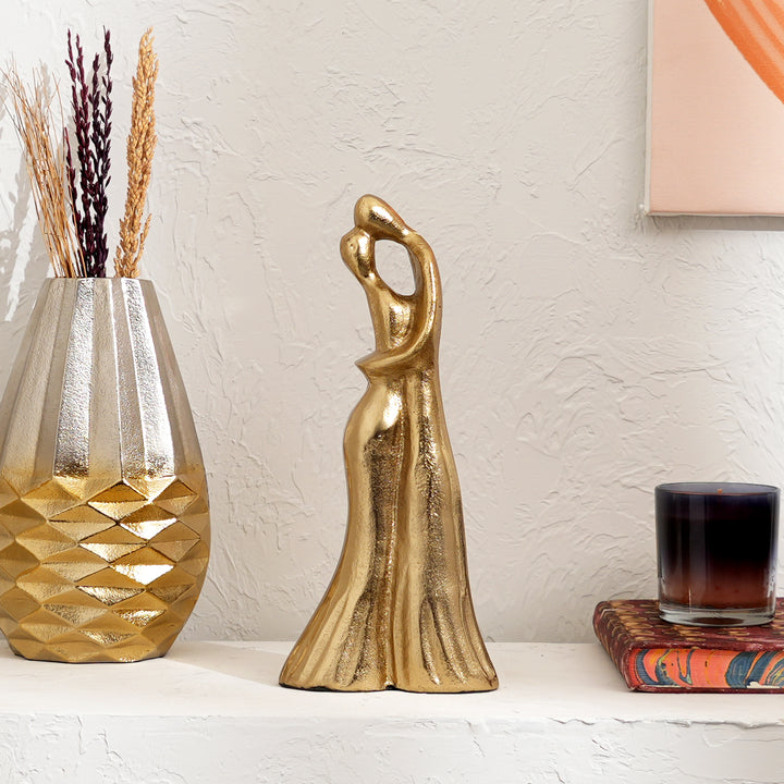 Elegant Dancing Angel Sculpture | 12" Gold Polished Aluminum Decorative Figurine