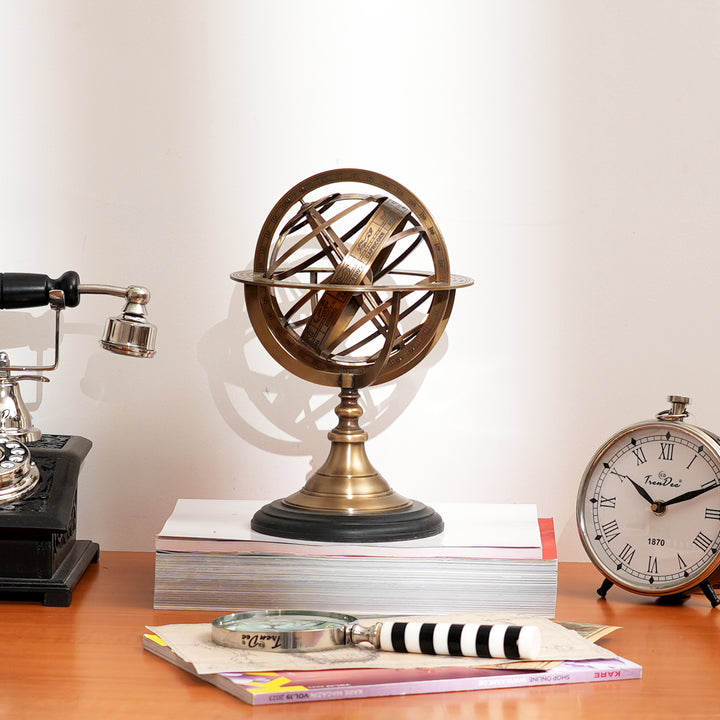 7" Brass Armillary Sphere on Base
