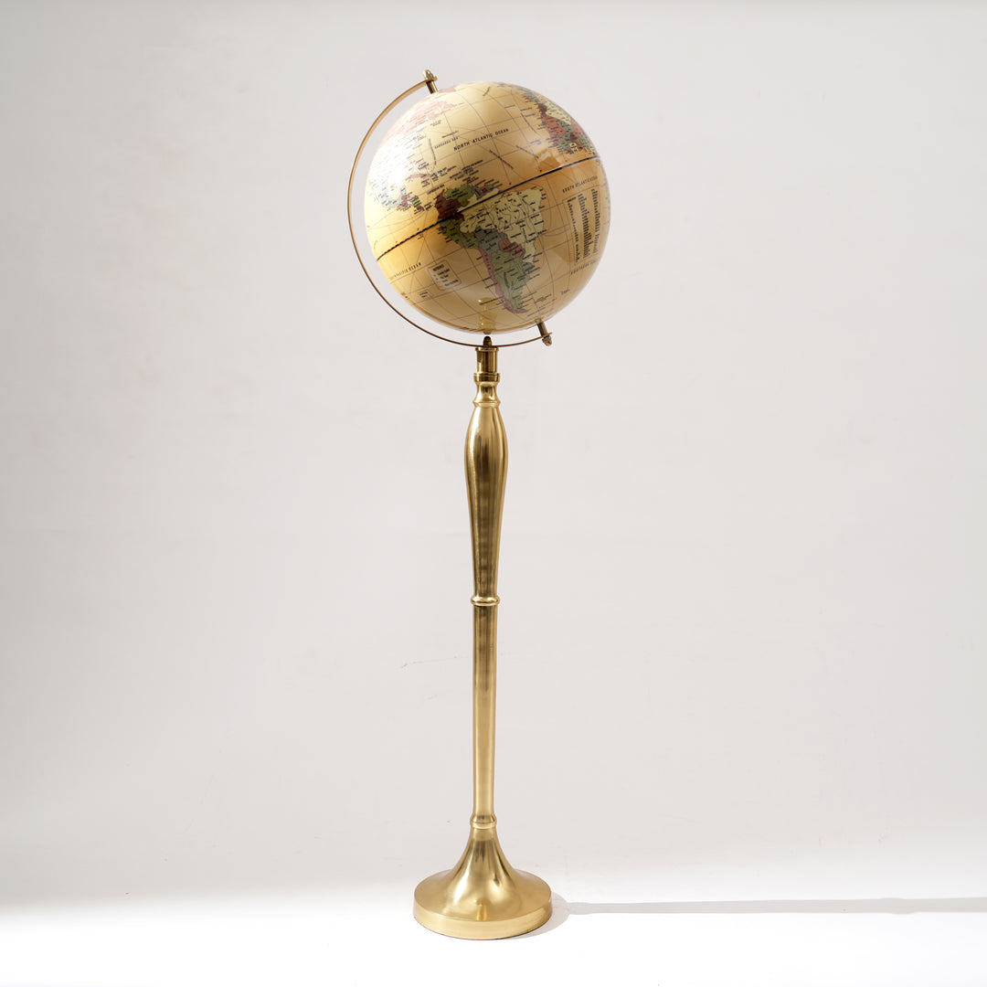 12" Decorative Floor Globe with Aluminium Stand