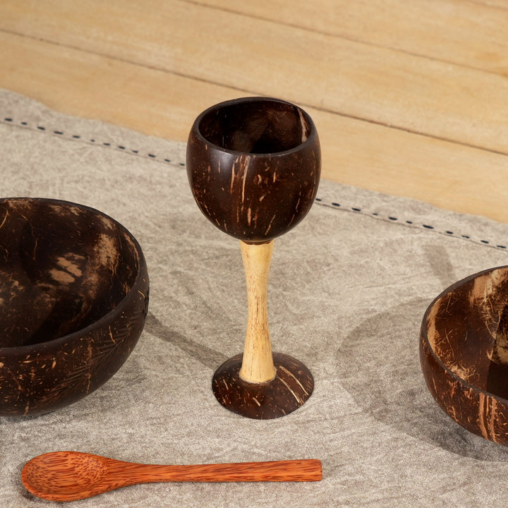 Coconut Shell Wine Glass | Natural Ecofriendly Sustainable Drinkware