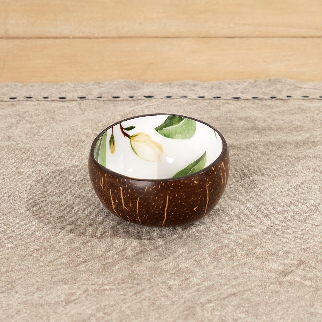 Coconut Shell Ceramic Bowl | Handcrafted with Enamel Interior for Sustainable Style