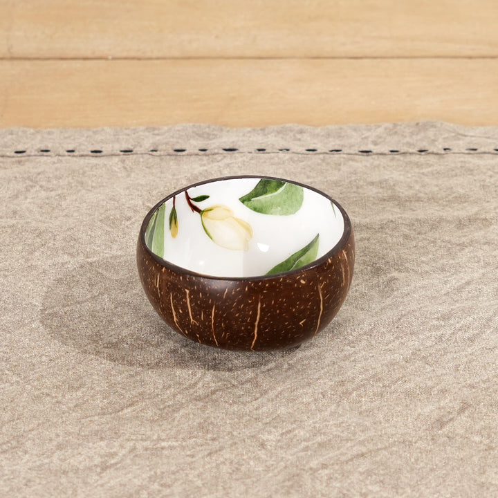 Coconut Shell Ceramic Bowl | Handcrafted with Enamel Interior for Sustainable Style