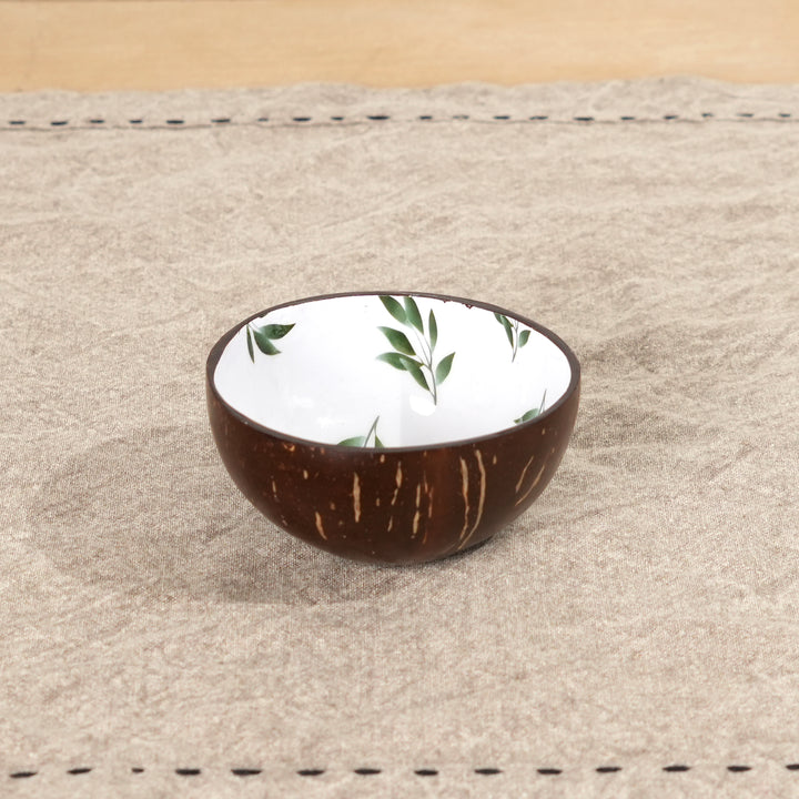 Handcrafted Coconut Shell & Enamel Ceramic Bowl | Ecofriendly & Stylish